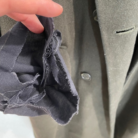 Roberto Vasalli Men Wool Cashmere Double Breasted Overcoat 42 Army Olive Green - Picture 14 of 16